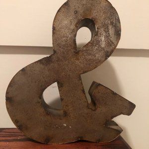 (Antique) And & Metal Sign (For Gallery Wall)